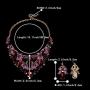 BriLove Womens Bohemian Boho Crystal Teardrop Filigree Leaf Hollow Statement Necklace Dangle Earrings Set