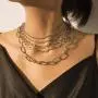 Layered Punk Chunky Chain Choker Necklace, Statement Cool Sliver Multilayer Hip Hop Necklace with Lock Pendant for Women Girls Layered Punk Chunky Chain Choker Necklace, Statement Cool Sliver Multilayer Hip Hop Necklace with Lock Pendant for Women Girls