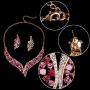 EVER FAITH Austrian Crystal Graceful Wing Flower Necklace Earrings Set