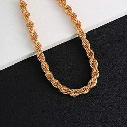 Fashion Cuban Chunky Link Chain Choker Necklace Punk Rhinestone Bling Gold Oval Handmade O-Shaped Twist Hollow Collar Necklace for Women Girls Party Birthday Nightclub Gifts Jewelry