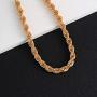 Fashion Cuban Chunky Link Chain Choker Necklace Punk Rhinestone Bling Gold Oval Handmade O-Shaped Twist Hollow Collar Necklace for Women Girls Party Birthday Nightclub Gifts Jewelry