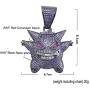 Gengar Purple Cubic Zirconia Hip Hop Pendant Necklace for Fans Classic Collection