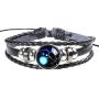 H.ZBRUJ Constellation Leather Bracelet Adjustable Punk Bracelet Braided Rope Wristbands for Men Women