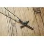 Stainless Steel Nail Cross Pendant Necklace,Mens Punk Jesus Faith Necklace Polished Gold Silver Black 24 Inch Stainless Steel Nail Cross Pendant Necklace,Mens Punk Jesus Faith Necklace Polished Gold Silver Black 24 Inch