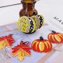 6Pairs Autumn Pumpkin Maple Leaf Sunflower Thanksgiving Day Food Vegetables Turkey Leather Drop Earrings for Women Girls Fall Festival Jewelry
