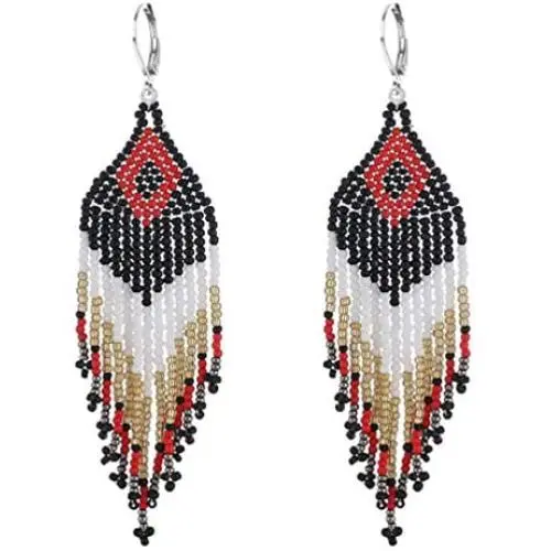 Leverback Dangle Earrings Bohemian Long Tassel Boho Women Girl Color Fringe Drop Handmade Beads Statement Leverback Dangle Earrings Bohemian Long Tassel Boho Women Girl Color Fringe Drop Handmade Beads Statement