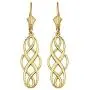 Polished 14k Yellow Gold Celtic Interlace Knot Work Dangle Earrings Polished 14k Yellow Gold Celtic Interlace Knot Work Dangle Earrings