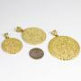 14k Yellow Gold Aztec Charm Mayan Calendar Pendant
