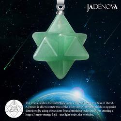 JADENOVA Merkaba Crystal Pendent Necklace for Women Men Jewelry Energy Healing Gemstone pendant (18 Inches Stainless Steel Chain)