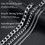PROSTEEL Stainless Steel Cuban Chain Necklaces/Bracelets for Men Women, Black/18K Gold Plated, Nickel-Free, Hypoallergenic Jewelry, 4mm-13mm, 7.5''/8.3'',14''-30'', Come Gift Box