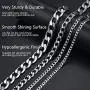 PROSTEEL Stainless Steel Cuban Chain Necklaces/Bracelets for Men Women, Black/18K Gold Plated, Nickel-Free, Hypoallergenic Jewelry, 4mm-13mm, 7.5''/8.3'',14''-30'', Come Gift Box