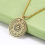 VASSAGO Gold Talisman Key of Solomon Seal Pendant Necklace Hermetic Enochian Kabbalah Pagan Wiccan Jewelry Amulet Necklaces Chain for Men and Women