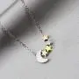 Joycuff Moon and Stars Necklaces for Girlfriend Wife Daughter Mom Best Friend Silver Gold Rose Gold Plated Cute Charm Pendant Dainty Delicate Fashion Handmade Trendy Crescent Moon Jewelry