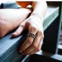 Biker Chain Rings, Chain Biker Ring for Men, Locomotive Chain Rings, Intertwine Rings Motorcycle Biker Bicycle Chain Ring, Hip Hop Punk Ring Jewelry Gift for Men Boys