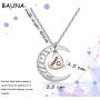 BAUNA Grandma Nana Heart Pendant Necklace I Love You To The Moon And Back Grandmother Jewelry from Granddaughter Grandson