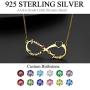 U7 Name Necklace Personalized Eternal Love Jewelry Custom Choker 925 Sterling Silver Infinity Necklace with 1-4 Names Birthstones of Family Friend