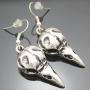 RechicGu Crow Viking Odin Bird Raven Skull Dangle Earrings Antique Skeleton Death Devil Goth Punk Emo Steampunk