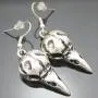RechicGu Crow Viking Odin Bird Raven Skull Dangle Earrings Antique Skeleton Death Devil Goth Punk Emo Steampunk