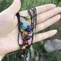 W WOOGGE Womens 7 Pack of Single Gemstones Choker Necklace 7 Chakra Crystals Beads Yoga Reiki Healing Energy Balancing Collar Necklace for Girls