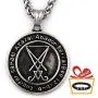 GUNGNEER Pentagram Sigil Of Lucifer Pendant Necklace Stainless Steel Keel Chain Devil Satan Jewelry Men Women GUNGNEER Pentagram Sigil Of Lucifer Pendant Necklace Stainless Steel Keel Chain Devil Satan Jewelry Men Women