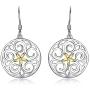 Filigree Flower Dangle Drop Earrings 925 Sterling Silver Bohemian Womans Jewelry Gifts