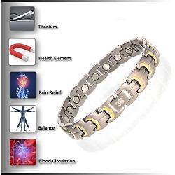 38 Elegant Titanium Magnetic Bracelets Mens Pain Relief for Arthritis Health with Free Link Removal Adjusting Tool