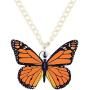 NEWEI Acrylic Floral Butterfly Necklace Chain Pendant Collar Fashion Summer Spring Insect Jewelry for Women Girl Gifts Charm