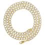 Nuragold 10k Yellow Gold 5.5mm Cuban Chain Curb Link Diamond Cut Pave Two Tone Pendant Necklace, Mens Womens Lobster Lock 18'' 20'' 22'' 24'' 26'' 28'' 30''