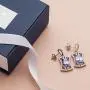 Peora Simulated Alexandrite Drop Earrings in Sterling Silver, Art Deco Dangling Design, Cushion Cut, 6.50 Carats total, Friction Backs Peora Simulated Alexandrite Drop Earrings in Sterling Silver, Art Deco Dangling Design, Cushion Cut, 6.50 Carats total, Friction Backs