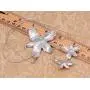 Alilang Silvery Tone Blue Pink Hawaiian Tropical Floral Pendant Necklace Dangle Earrings Set Alilang Silvery Tone Blue Pink Hawaiian Tropical Floral Pendant Necklace Dangle Earrings Set