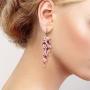 Santuzza Grape Drop Earrings Created Ruby Dangle Earrings 925 Sterling Silver Elegant Sparkling Fine Jewelry For Women