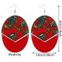 ZRosse 2 pairs African Tradition Prints Wooden Drop Earrings Afrocentric Ethnic Bohemian Styles Big Wood Loops Jewelry For Women Gifts