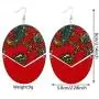 ZRosse 2 pairs African Tradition Prints Wooden Drop Earrings Afrocentric Ethnic Bohemian Styles Big Wood Loops Jewelry For Women Gifts