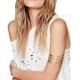 OCTCHOCO Simple Gold Swirl Arm Cuff Fashion Armlet Armband Bangle Bracelet 2.8'' Adjustable