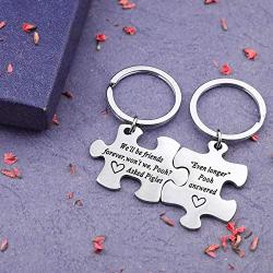 EIGSO Best Friend Keychain Winnie The Pooh Friendship Keychain We’ll be Friends Forever, Won’t we, Pooh? - Asked Piglet BBF Keychain Gifts Friendship Jewelry(KR- Friends Forever)