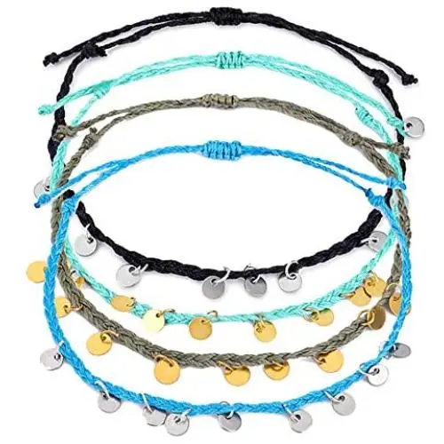 kelistom Waterproof Handmade Anklet Set for Women Bohemian Braided String Rope Bead Chain Ankle Bracelet Hawaii Adjustable Beach Foot Jewelry kelistom Waterproof Handmade Anklet Set for Women Bohemian Braided String Rope Bead Chain Ankle Bracelet Hawaii Adjustable Beach Foot Jewelry