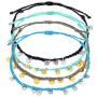 kelistom Waterproof Handmade Anklet Set for Women Bohemian Braided String Rope Bead Chain Ankle Bracelet Hawaii Adjustable Beach Foot Jewelry