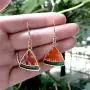 DAMLENG Charm Red Transparent Strawberry Watermelon Dangle Earrings Enamel Alloy Assorted Fruits Drop Earrings for Women Girls Statement Jewelry Gifts