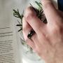 HUASAI Hematite Rings for Women Black Hematite Stone Ring for Men Anxiety Balance Magnet Stone Hematite Rings