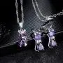 Almusen Little cat Jewelry Set for Women Plating Cubic Zirconia Earrings and Necklace Set Valentines Jewelry Gift Birthday Gift for Mom Women Wife Girls Her