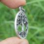 Norse Viking Jewelry Celtic Yggdrasil Tree of life Bonsai Pagan silver pewter Mens pendant necklace charm Protection Amulet for men women boys girls Unisex