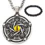 Gungneer Wiccan Pentagram Necklace Stainless Steel Pendant Keel Chain Protection Pentacle Jewelry for Men Women