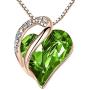 Leafael 18K Rose Gold Plated Love Heart Pendant Necklace with Healing Stone Crystal Jewelry Gifts for Women, 18''+2''