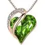 Leafael 18K Rose Gold Plated Love Heart Pendant Necklace with Healing Stone Crystal Jewelry Gifts for Women, 18''+2'' Leafael 18K Rose Gold Plated Love Heart Pendant Necklace with Healing Stone Crystal Jewelry Gifts for Women, 18''+2''