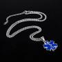 TEMICO Stainless Steel Medical Alert EMT Charm Emergency Medical Technician Star of Life Pendant Necklace