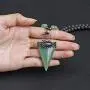 Top Plaza Natural Stone Healing Crystal Triangle Pointed Gemstone Pendant Necklace Crescent Moon Jewelry Adjustable Lava Rock Beads Necklaces for Women Men Top Plaza Natural Stone Healing Crystal Triangle Pointed Gemstone Pendant Necklace Crescent Moon Jewelry Adjustable Lava Rock Beads Necklaces for Women Men