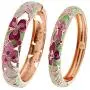 UJOY Vintage Jewelry Cloisonne Handcrafted Leaf Enameled Gorgeous Rhinestone Gold Hinged Cuff Bracelet Bangles Gifts 88A22 UJOY Vintage Jewelry Cloisonne Handcrafted Leaf Enameled Gorgeous Rhinestone Gold Hinged Cuff Bracelet Bangles Gifts 88A22