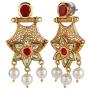 Efulgenz Indian Bollywood Traditional 14 K Gold Plated Kundan Pearl Wedding Choker Necklace Earrings Jewelry Set