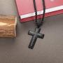 CASSIECA Stainless Steel Lords Prayer Cross Pendant Necklaces Bible Verse Philippians 4:13 Pendants for Mens Cross Necklace Chain 22 24 28 Inch