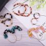 Duufin 20 Pairs Acrylic Earrings Statement Earrings Resin Drop Dangle Mottled Acrylic Hoop Earrings Polygonal Bohemian Earrings Fashion Jewelry Earrings for Women Girls